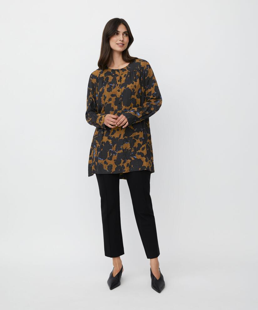 tunique en viscose à motifs avec boutons au cou, Breen
