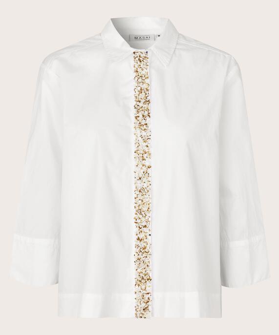chemise avec fermeture à boutons décorée, White