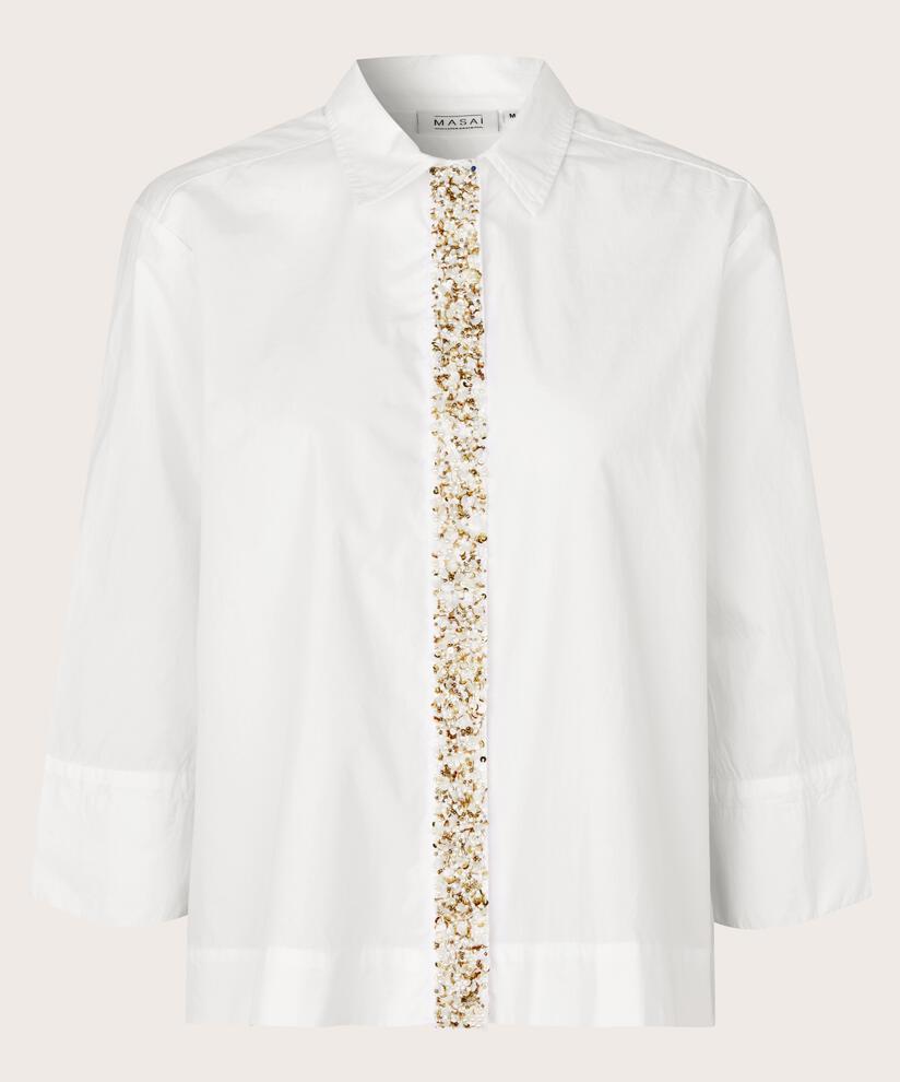 chemise avec fermeture à boutons décorée, White
