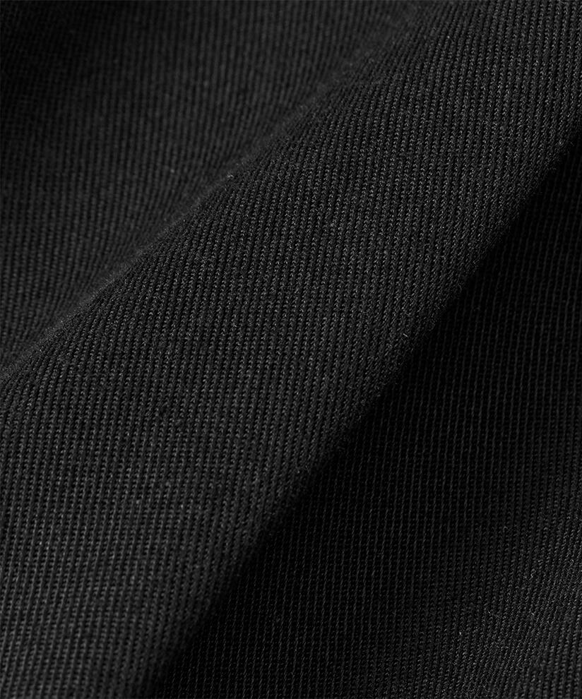 Pantalon à jambes larges, plis pressés et poches fendues, Black