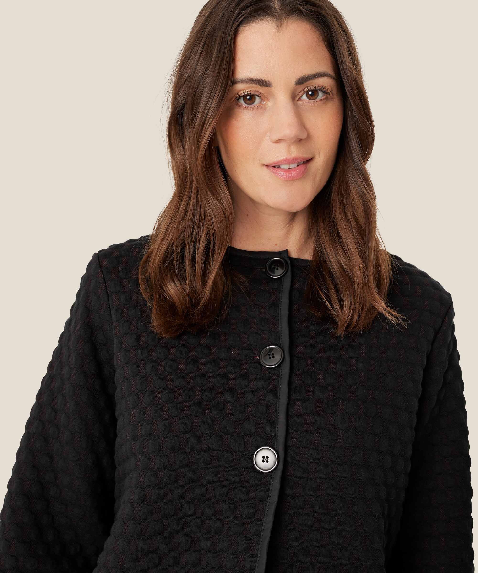veste en qualité jersey avec effet bulle, Black