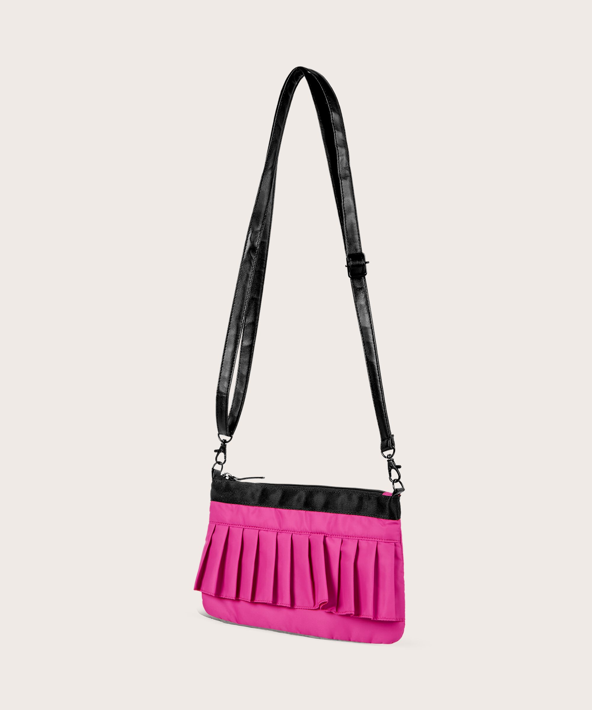 sac en nylon à volants, Fuchsia Red
