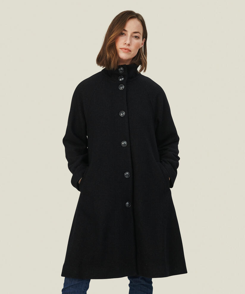TESSA WOOL COAT, Black