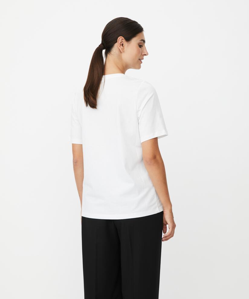 T-shirt à col rond et manches 1/2, White