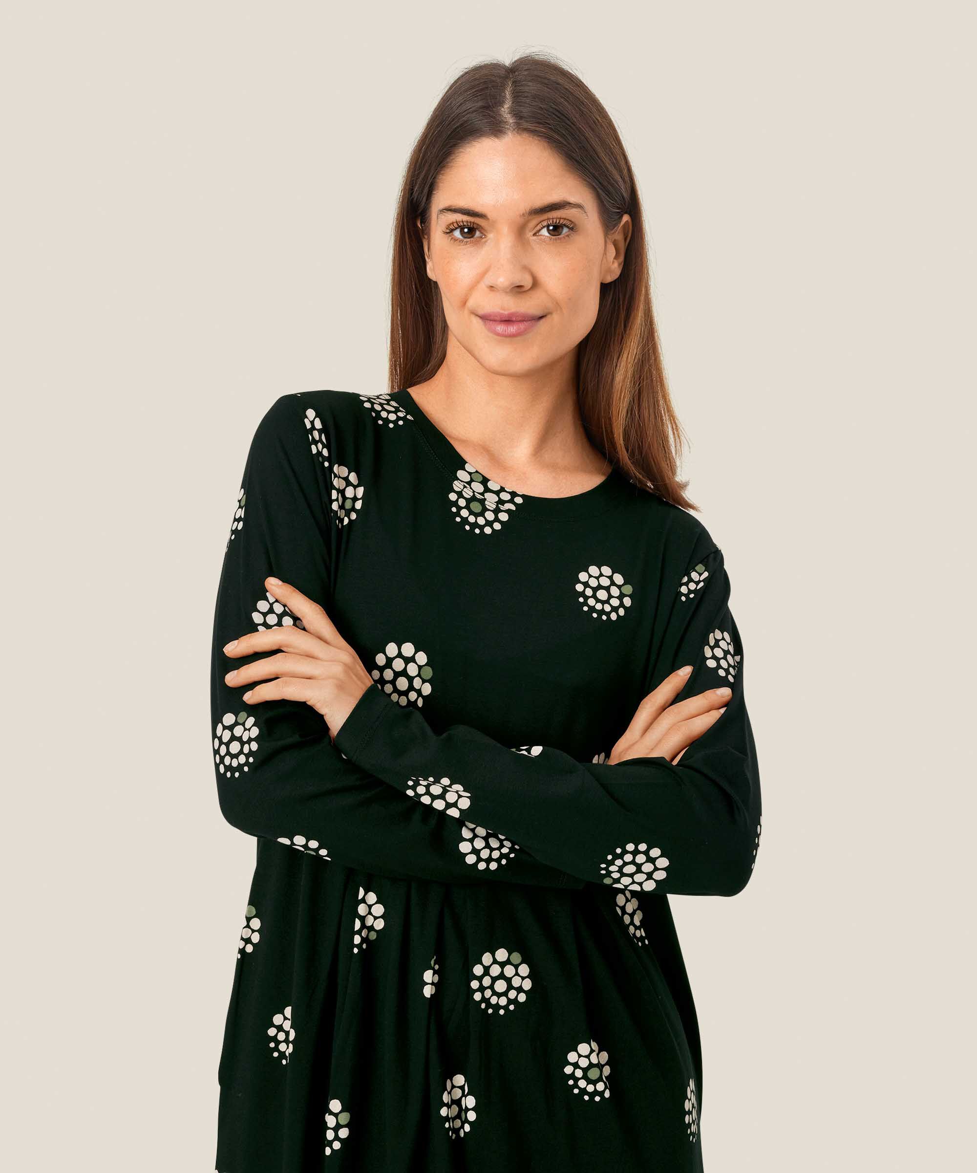 robe tulipe en jersey imprimé, Black