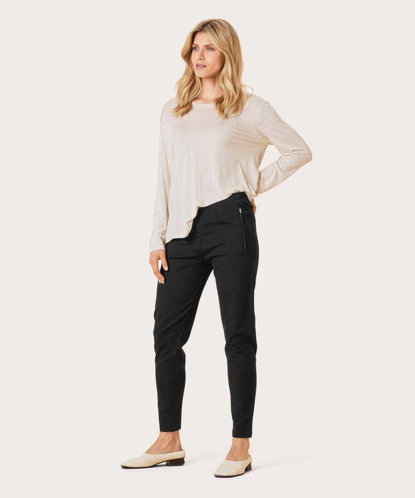 pantalon en jersey avec taille élastique, Black