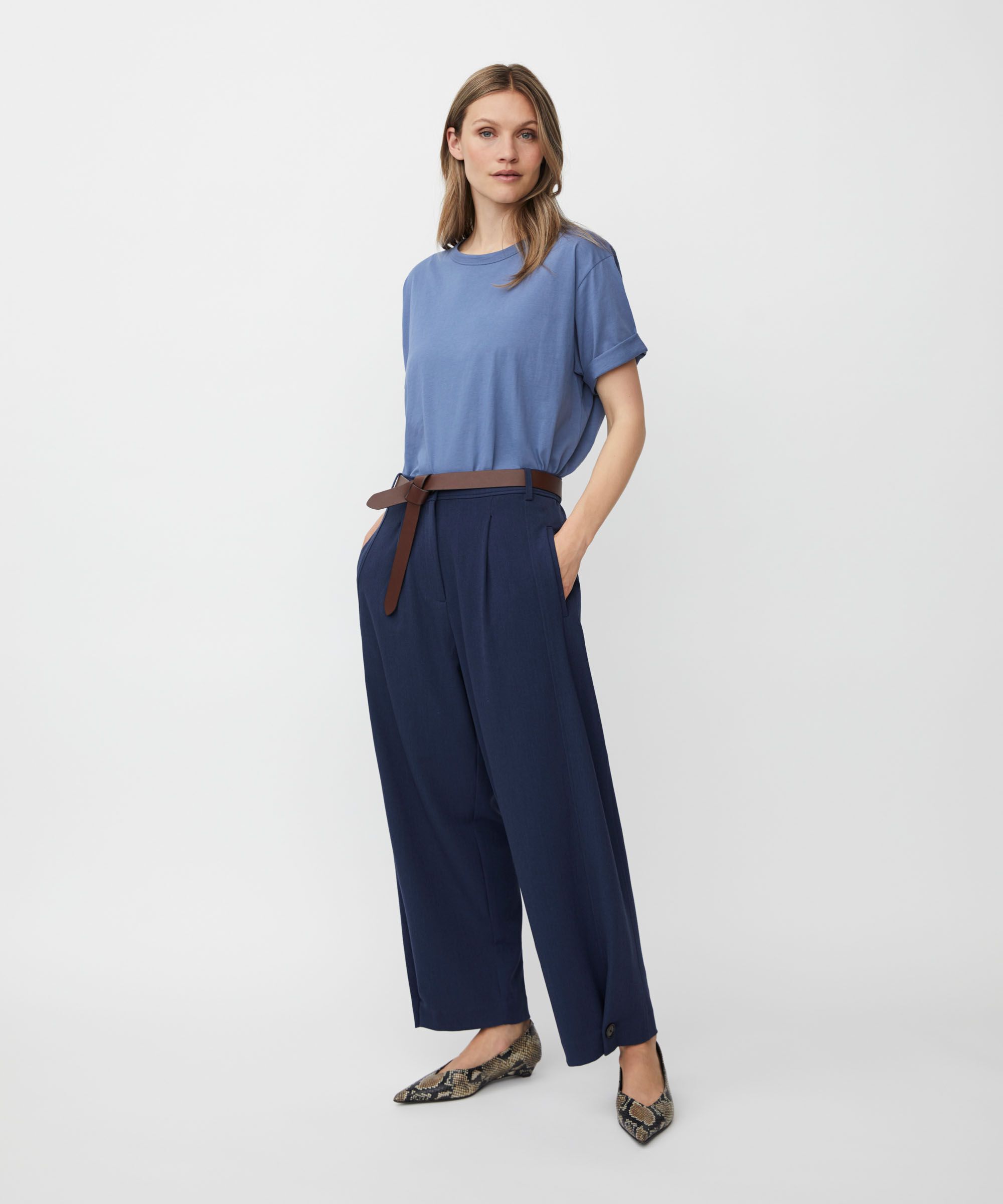 T-shirt À Col Rond, Bijou Blue