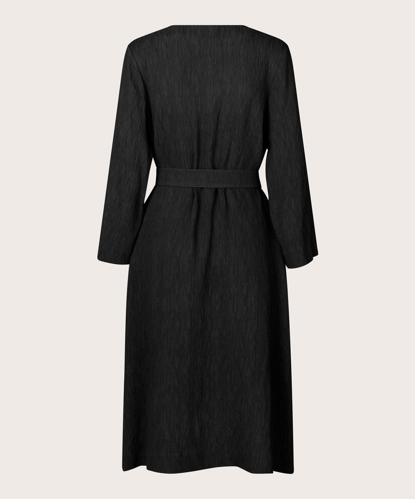 robe décolleté en v profond et liens, Black