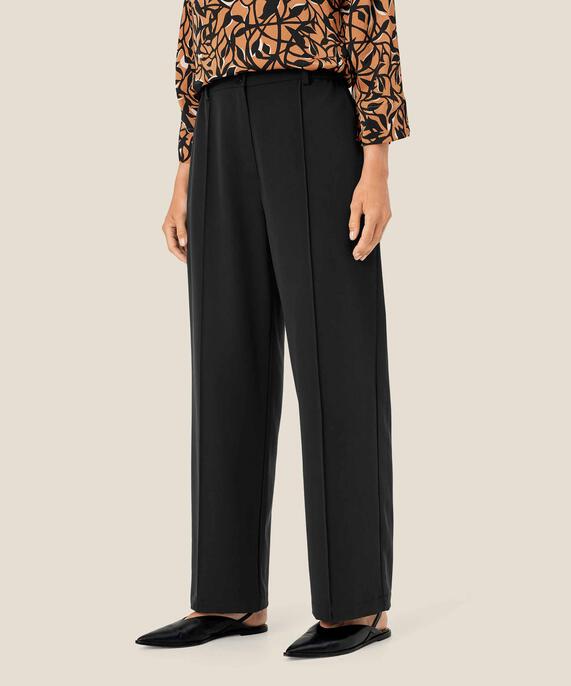 pantalon classique avec plis cousus, Black