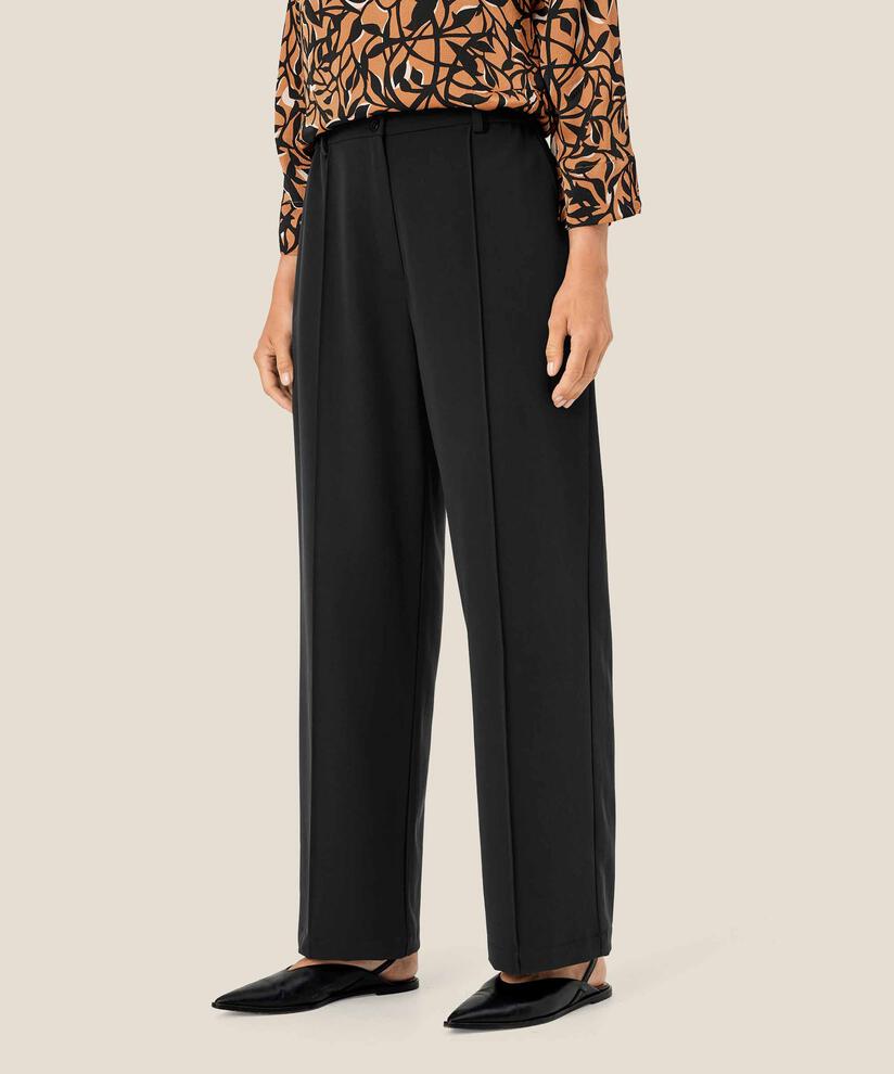 pantalon classique avec plis cousus, Black