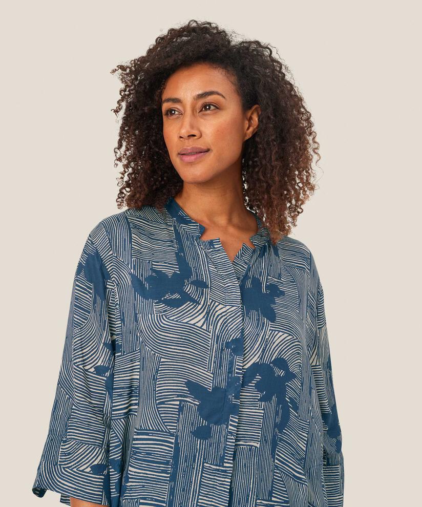 robe chemise en viscose imprimée avec poches, Sargasso Sea