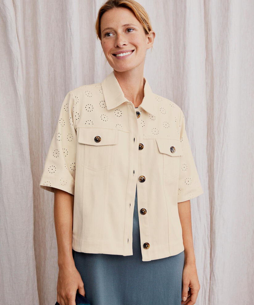 veste en jean avec motif troué, Whitecap