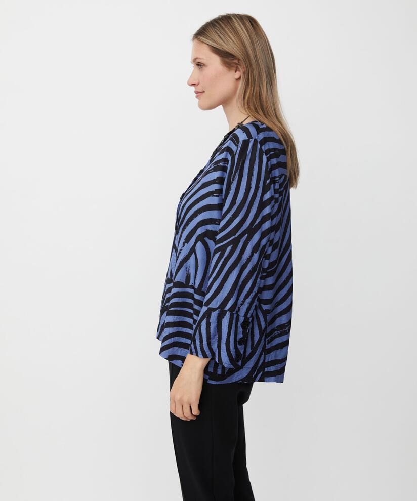 blouse en viscose à effet cache-cœur et boutons décoratifs, Bijou Blue