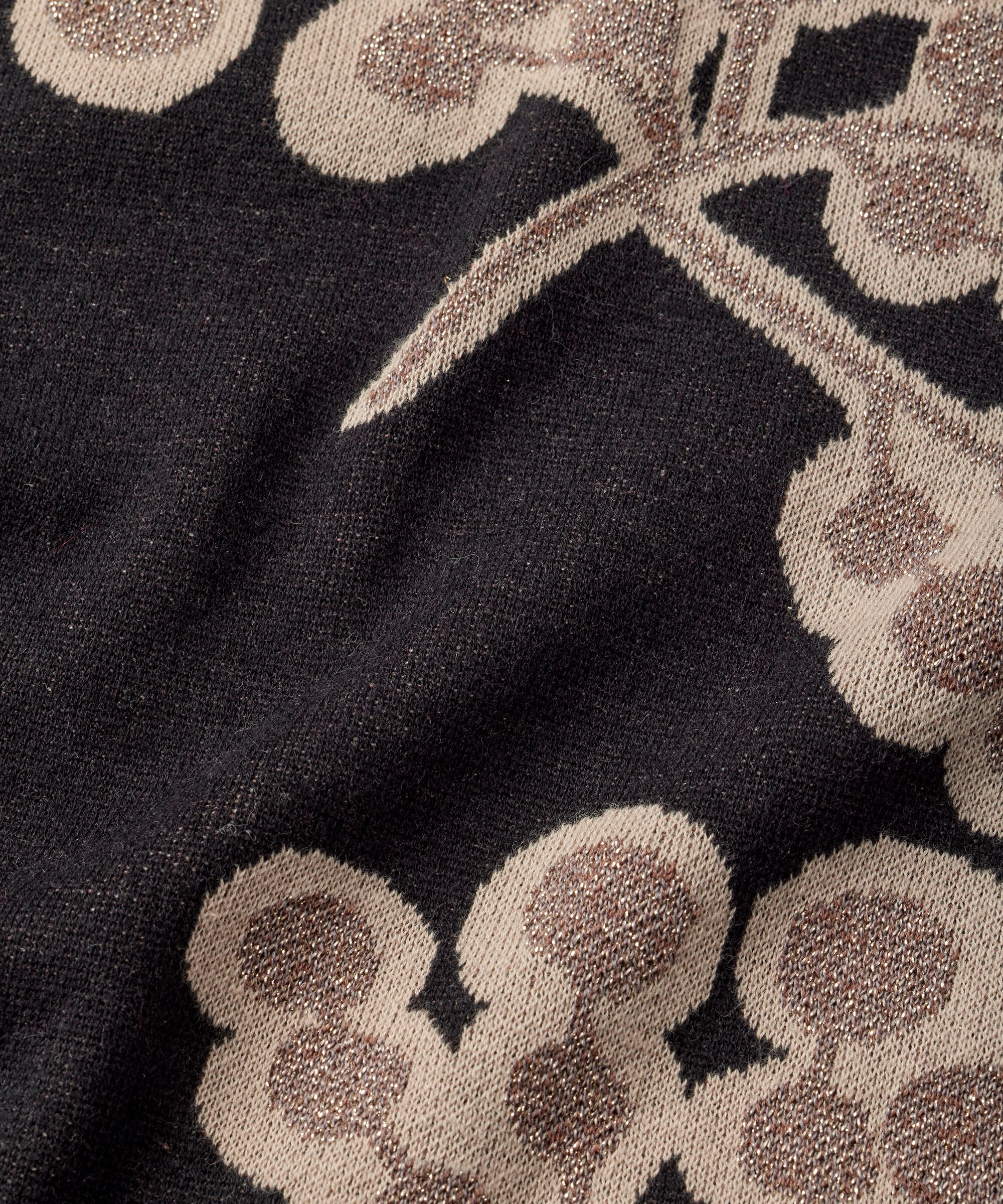 cardigan ouvert à imprimé floral, Black