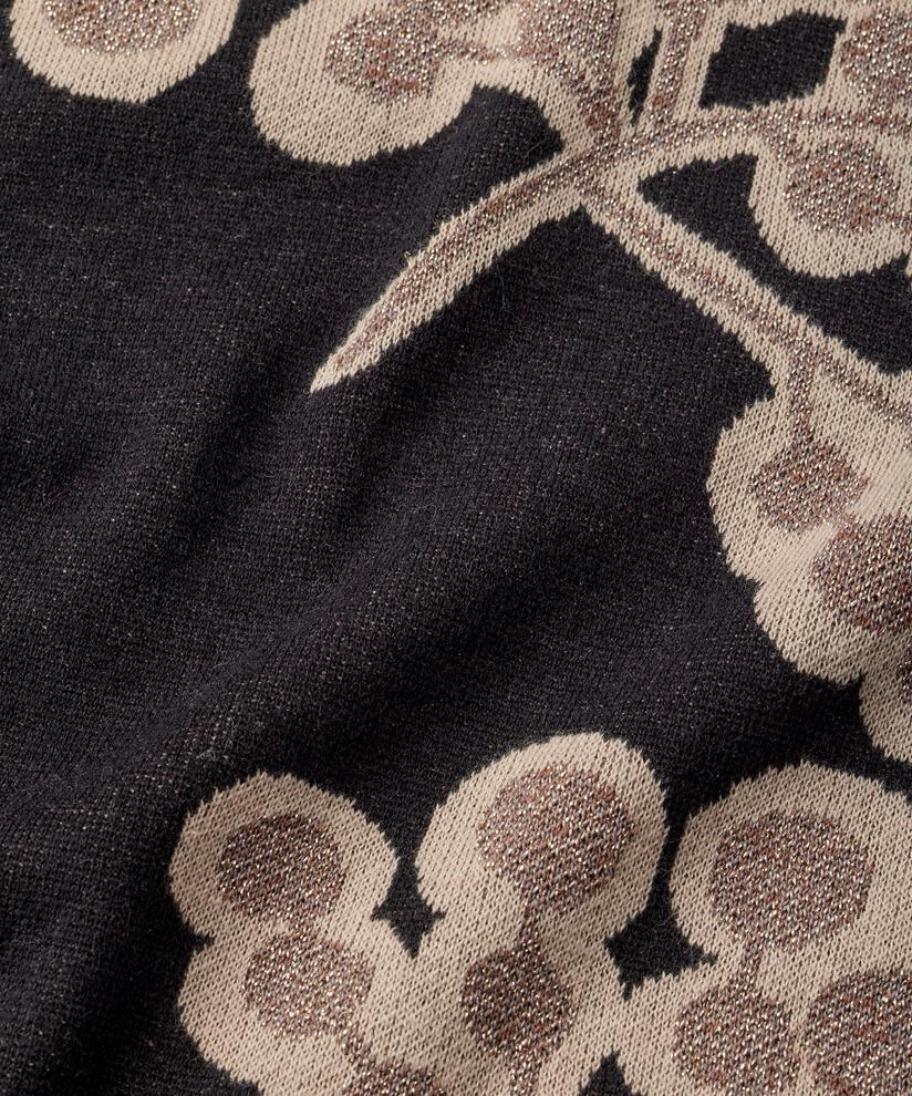 cardigan ouvert à imprimé floral, Black