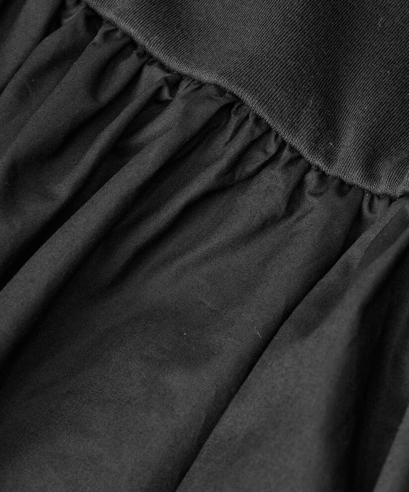 Robe jersey avec jupe en popeline de coton, Black