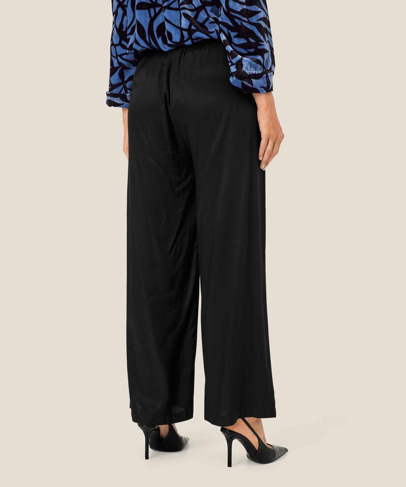 pantalon en viscose avec élastique au dos, Black