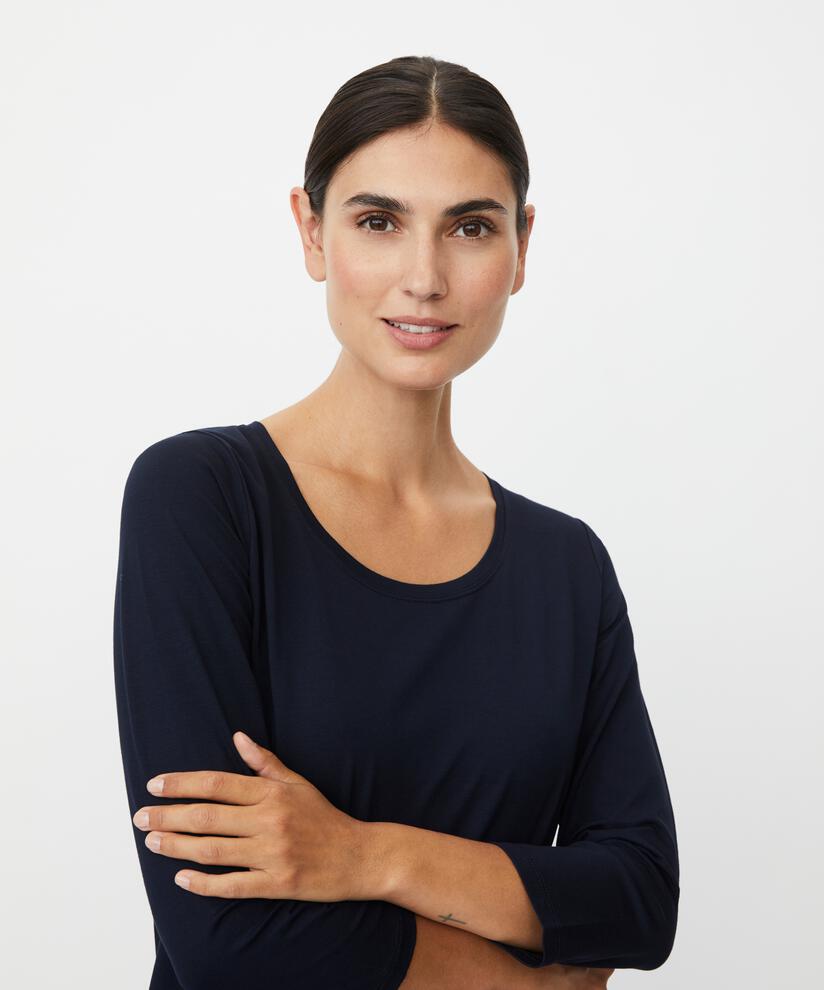 Top En Jersey Á Col Rond, Navy
