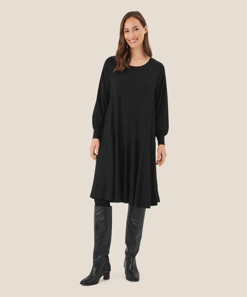 robe en jersey avec largeur, Black