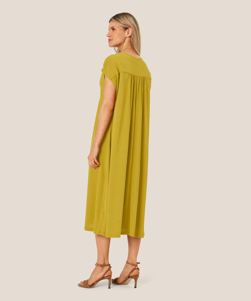 robe en jersey à manches courtes avec plis féminins, Burnish Gold