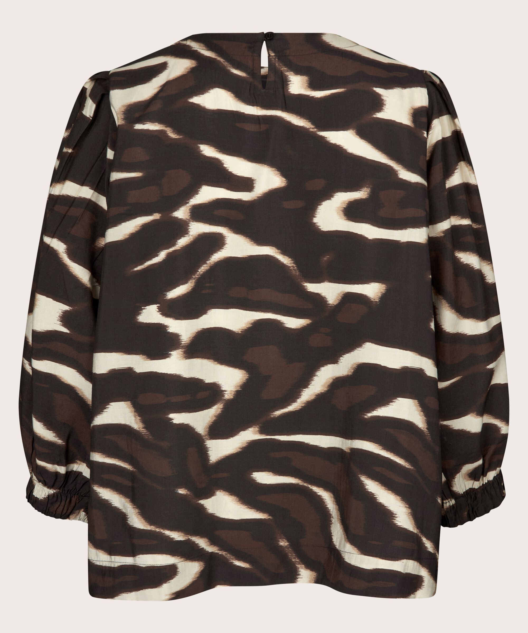 Blouse En Viscose À Col Rond, Coffee Bean