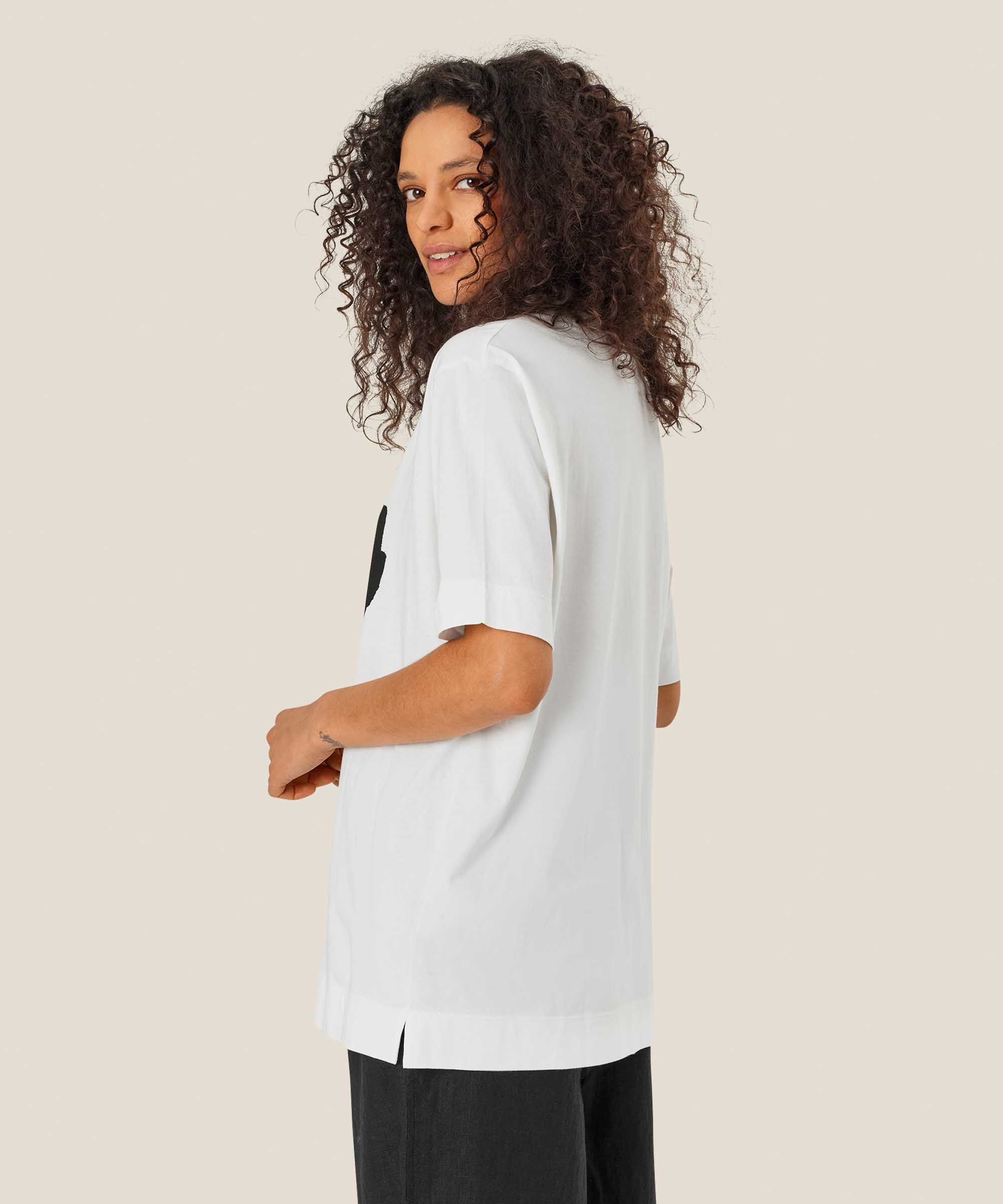 T-shirt Imprimé À Col Rond, White