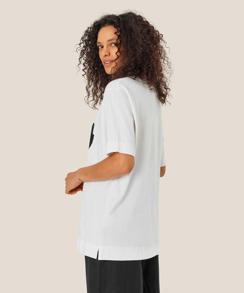 T-shirt Imprimé À Col Rond, White