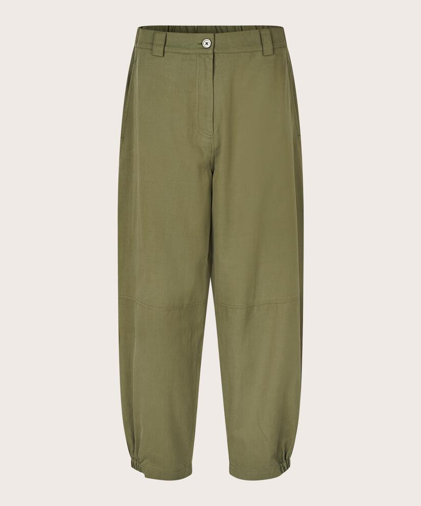 pantalon cargo en coton doux de qualité, D. Lichen Green