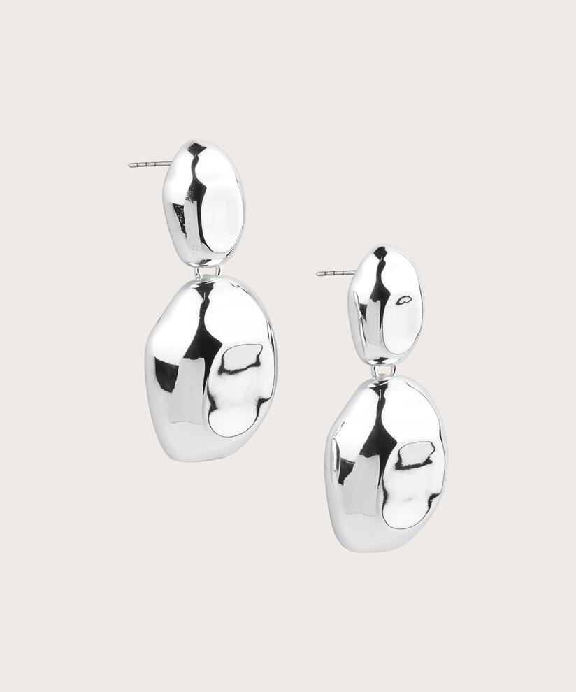 boucles d'oreilles sculpturales couleur argent, Silver