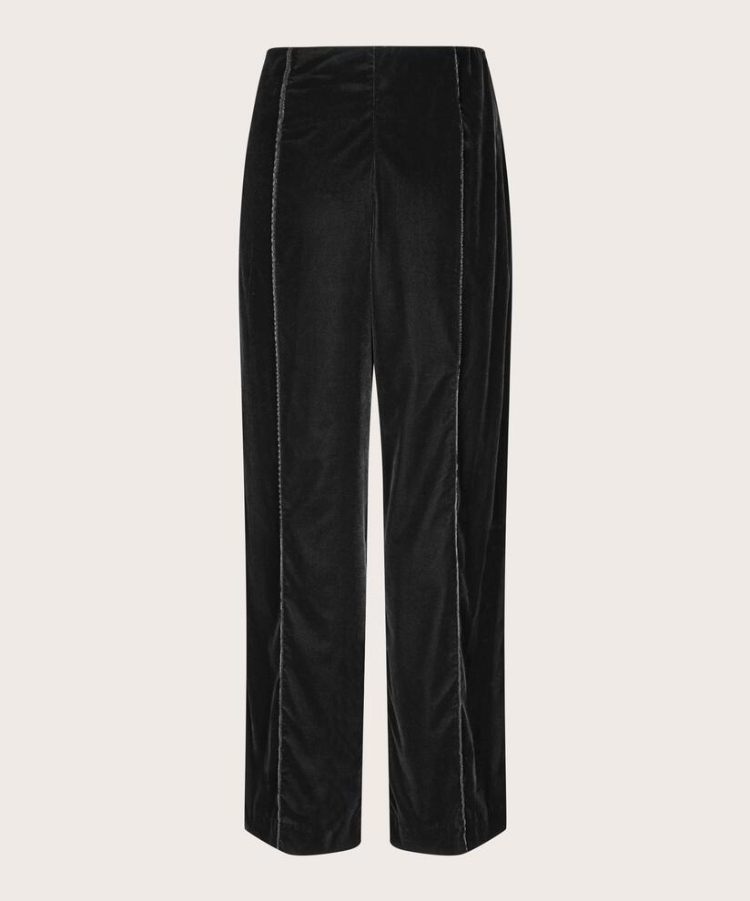 pantalon en velours avec taille élastique, Black