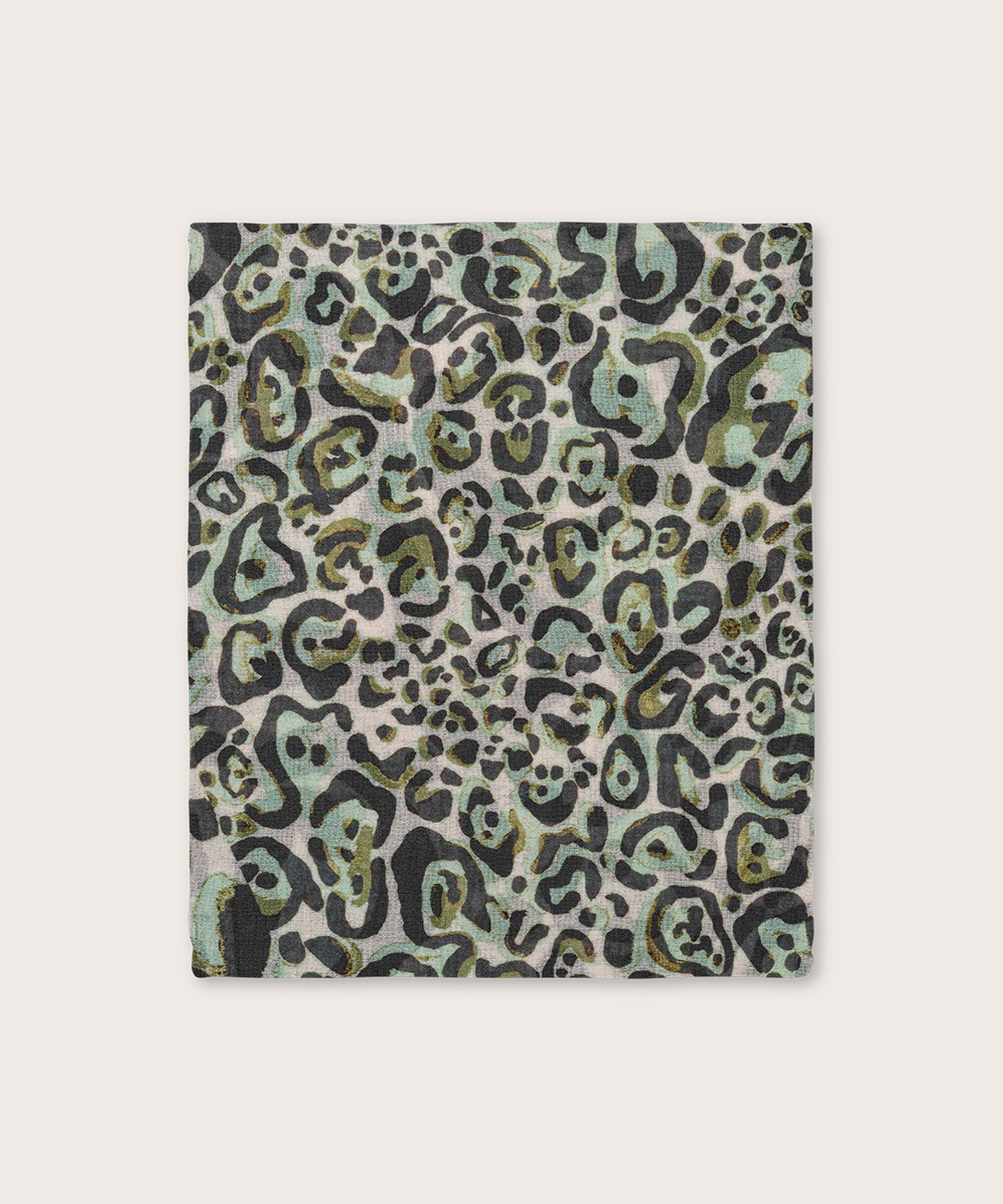 écharpe à imprimé léopard, D. Lichen Green