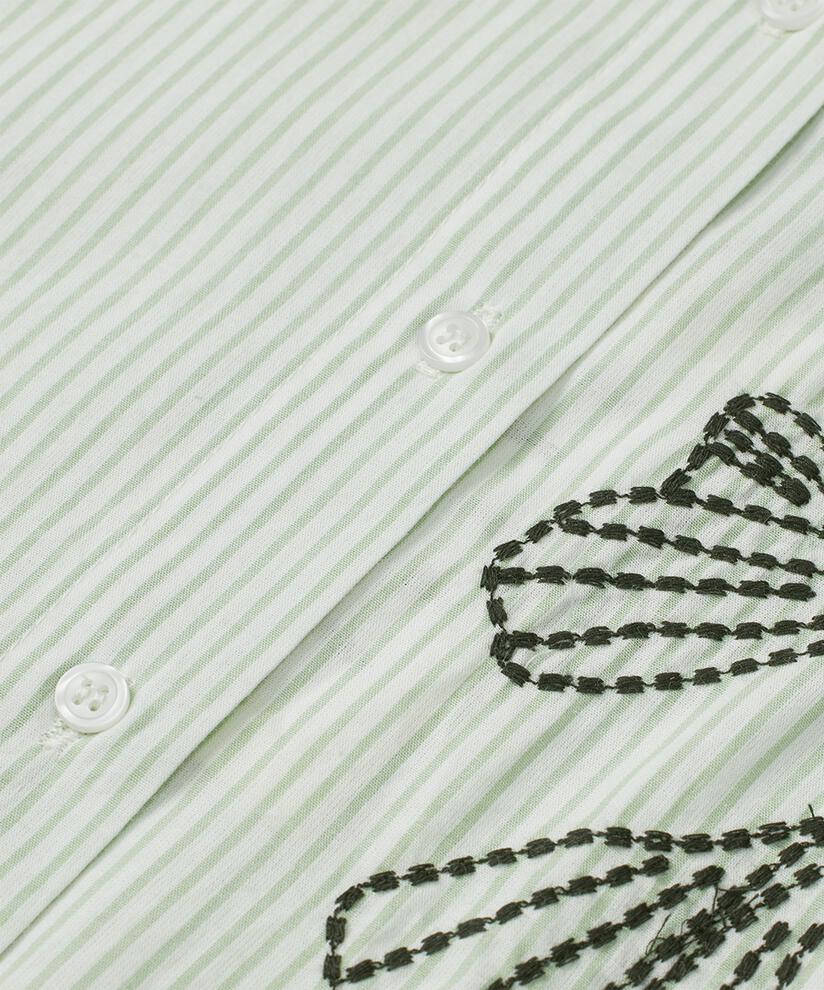 chemise en coton rayé avec broderie, Frosty Green