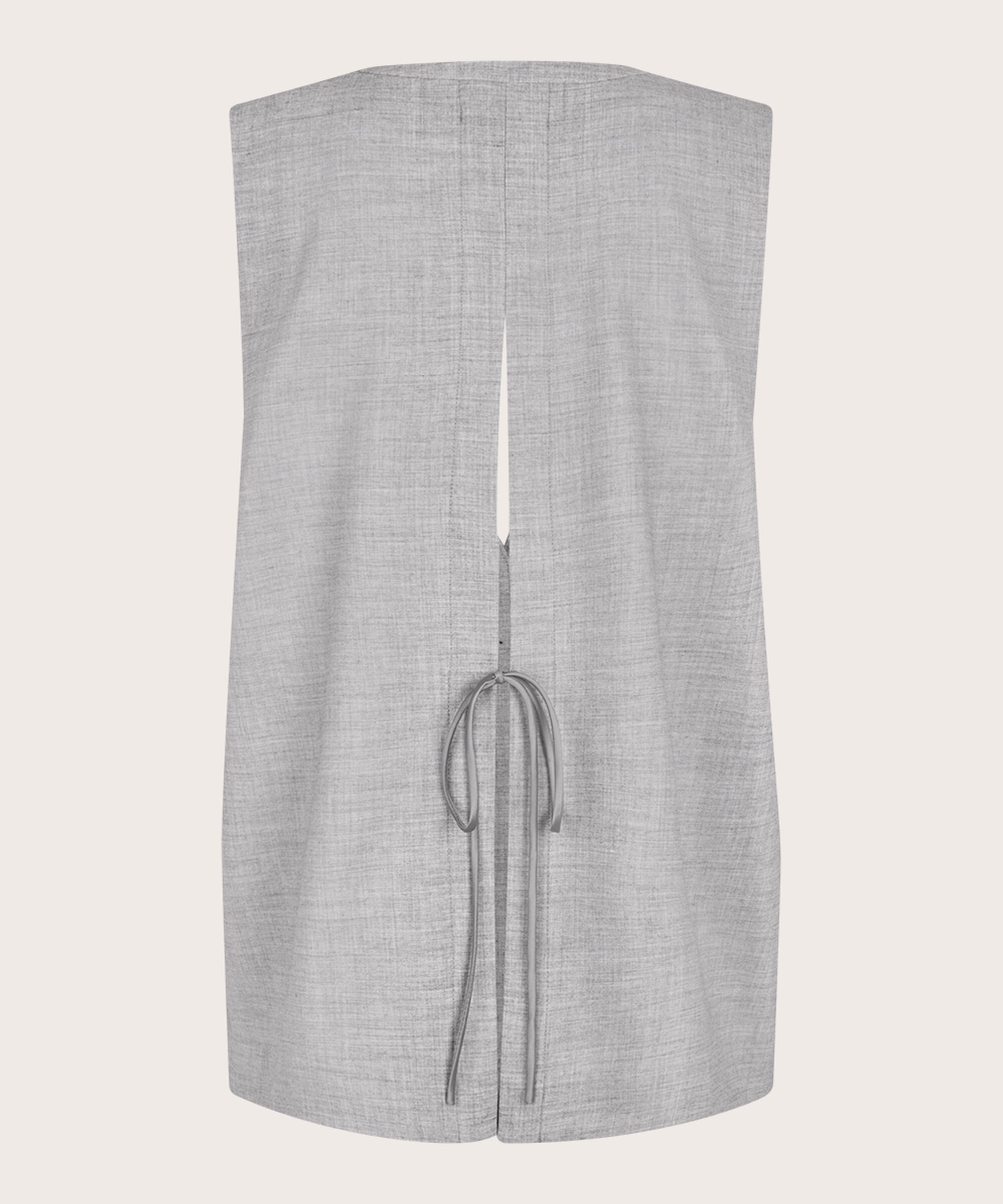 gilet avec dos ouvert et liens, L. Grey mel.