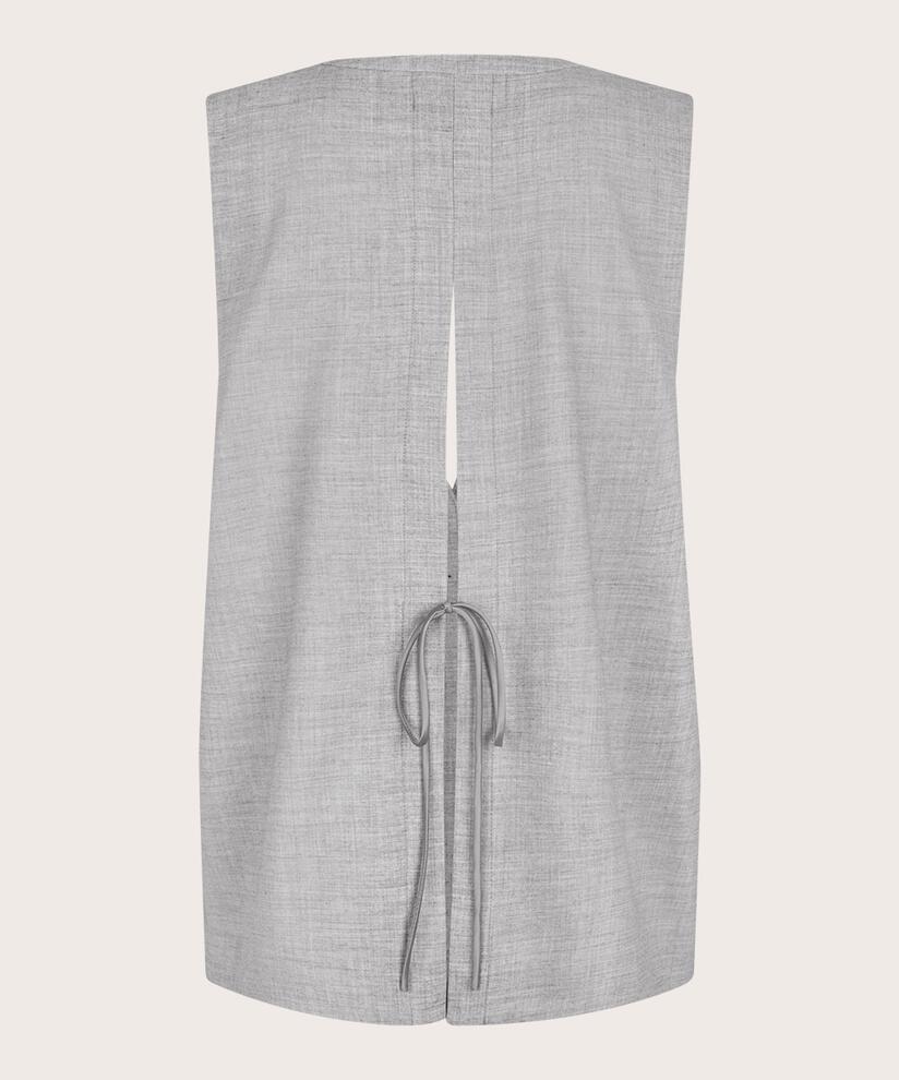 gilet avec dos ouvert et liens, L. Grey mel.