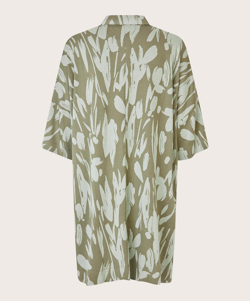 chemise boutonnée en jersey imprimé, Frosty Green