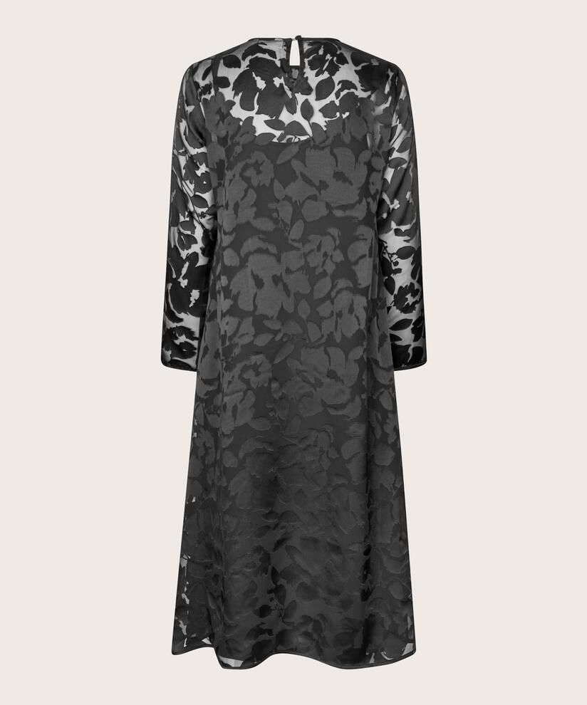 robe en dentelle transparente avec jupon, Black