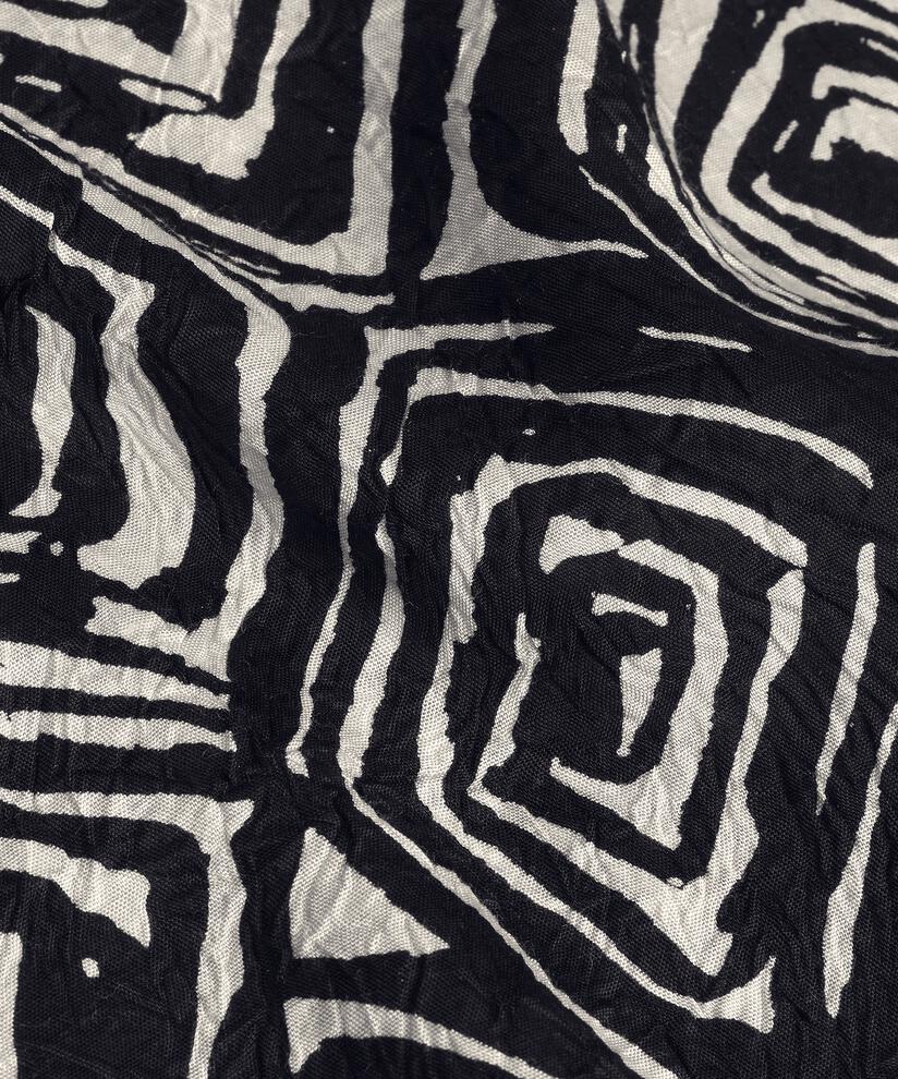 robe chemise imprimée en viscose avec fente latérale, Black
