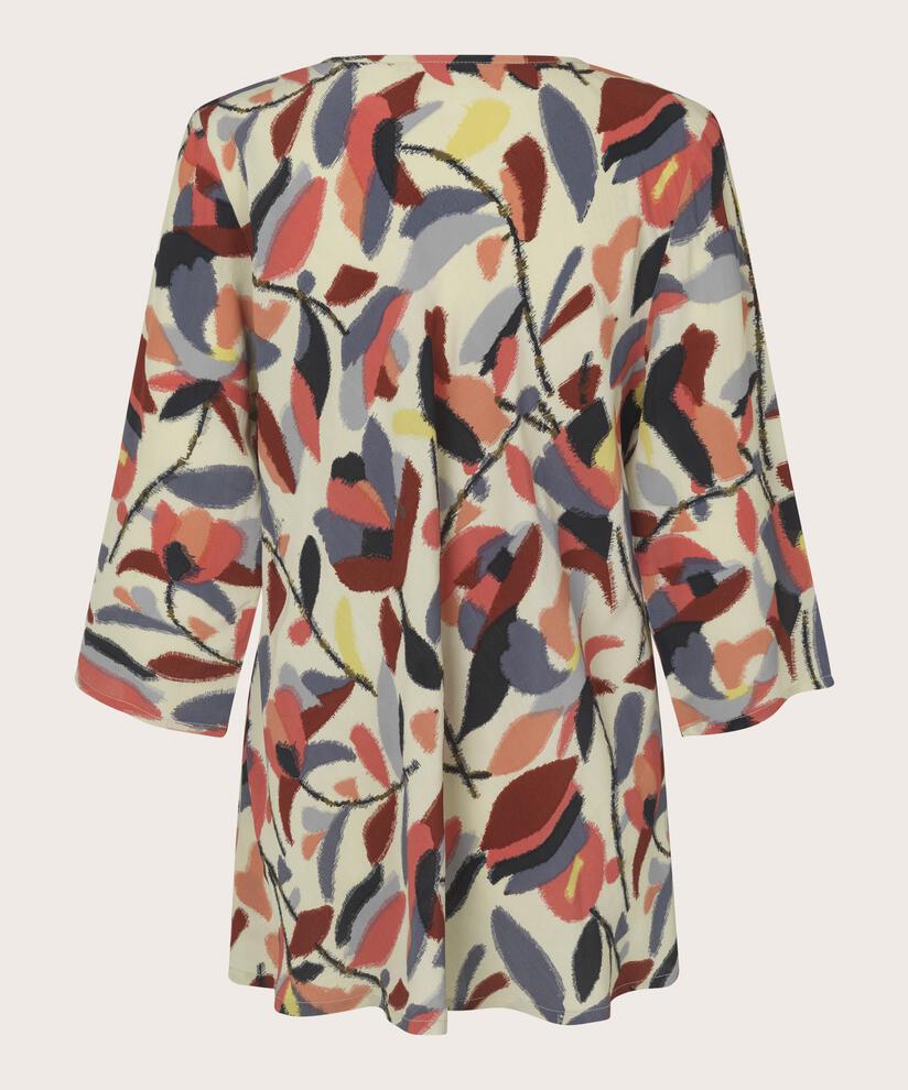 Blouse en viscose avec col en V, Calypso Coral