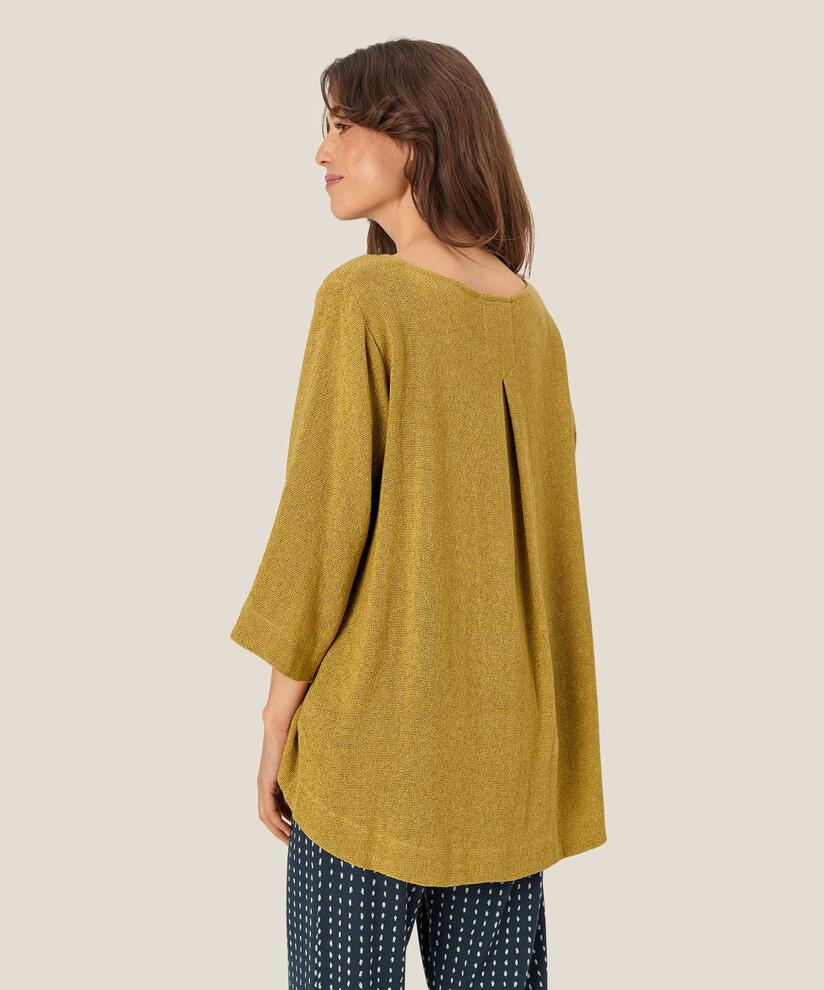 blouse bouclée à manches 3/4, Burnish Gold