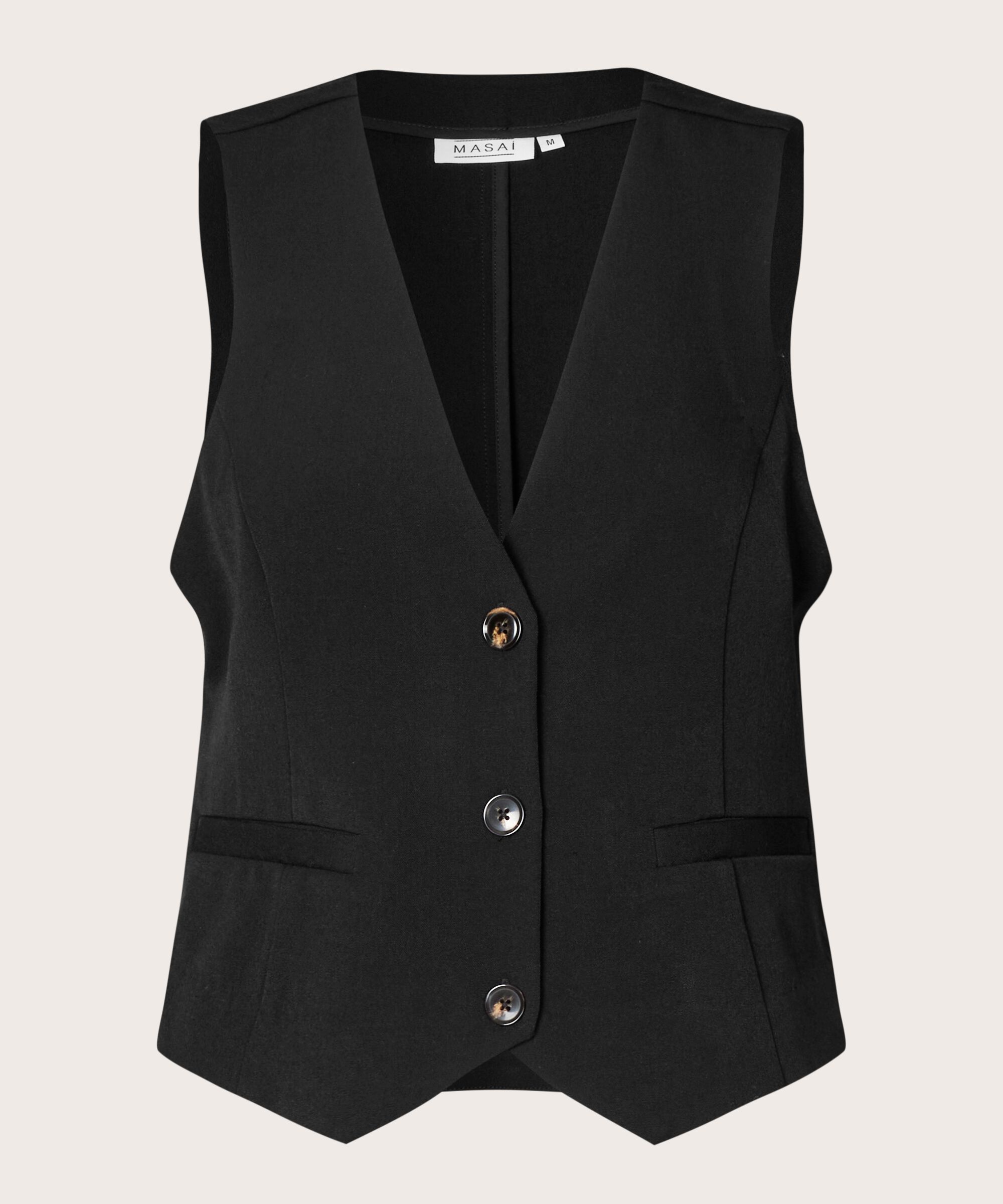 gilet avec poches passepoilées, Black