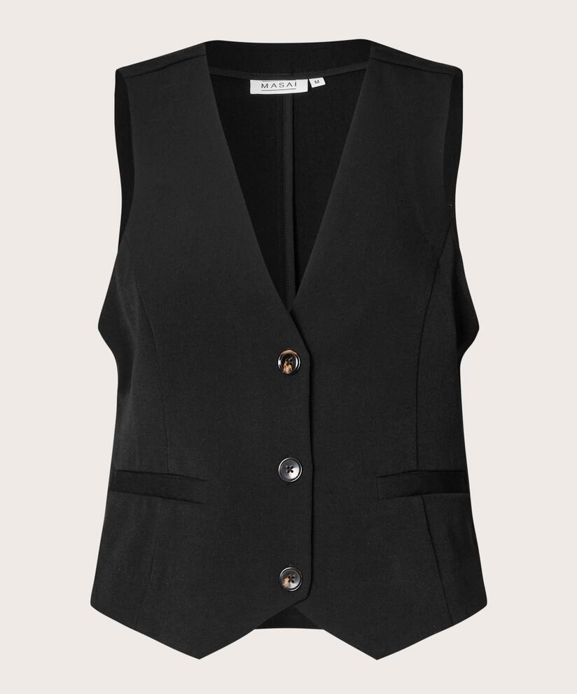 gilet avec poches passepoilées, Black