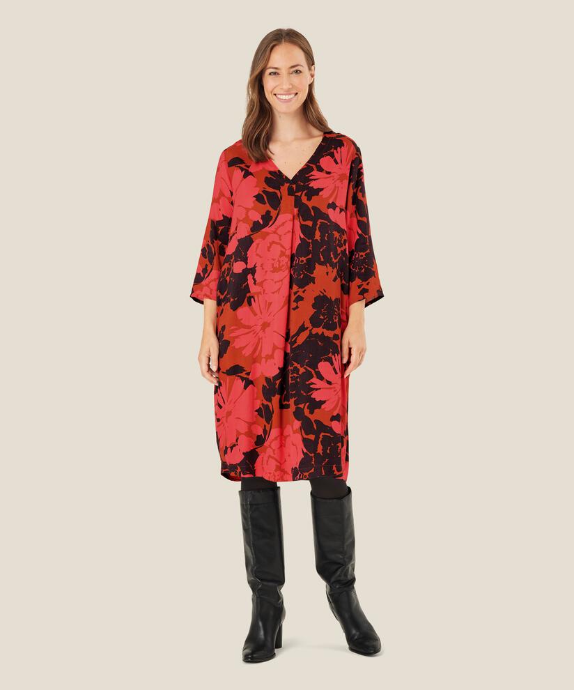 robe fleurie en viscose avec col en V, Picante