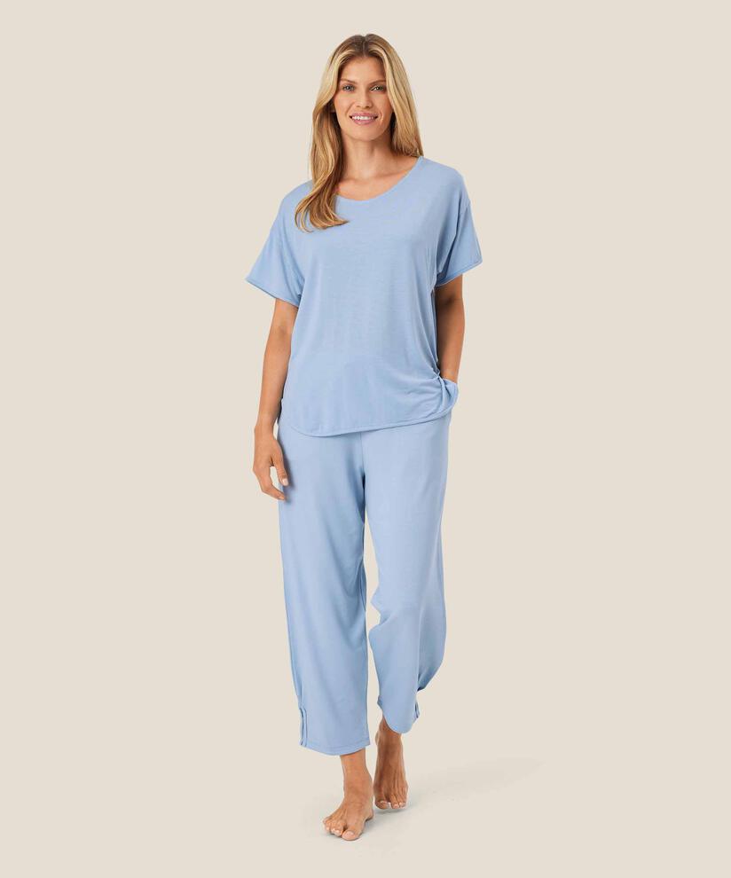 t-shirt fin en lyocell, Blue Fog