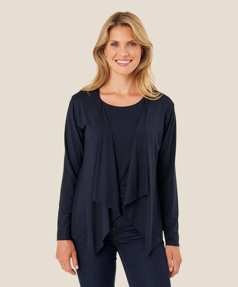 Cardigan Ouvert En Jersey, Navy