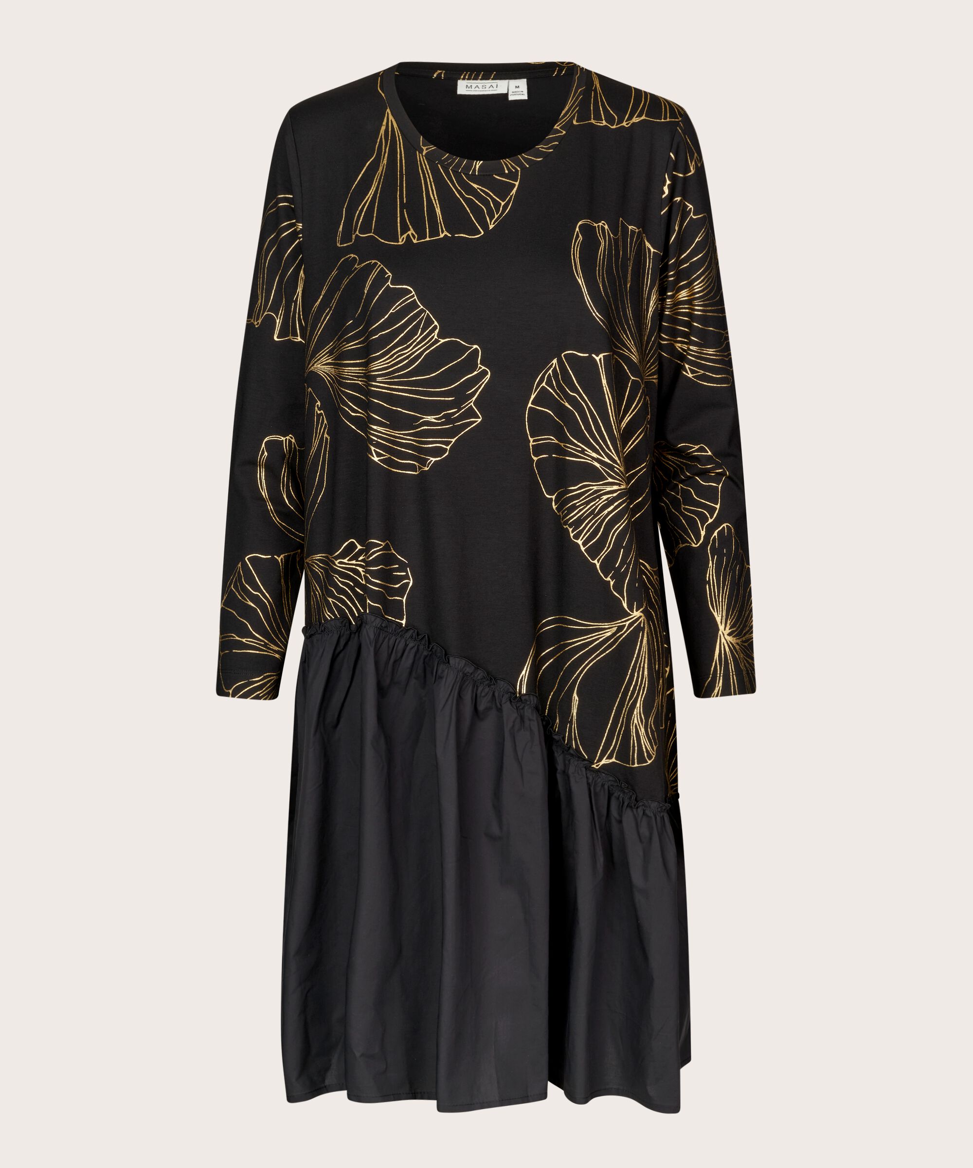 robe en jersey épais avec imprimé doré, Gold