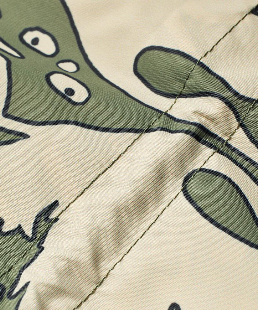 imperméable imprimé avec capuche et fermeture éclair à double curseur, D. Lichen Green