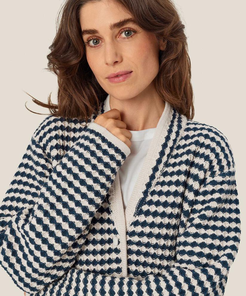 cardigan en coton mélangé avec poches avant, Mood Indigo