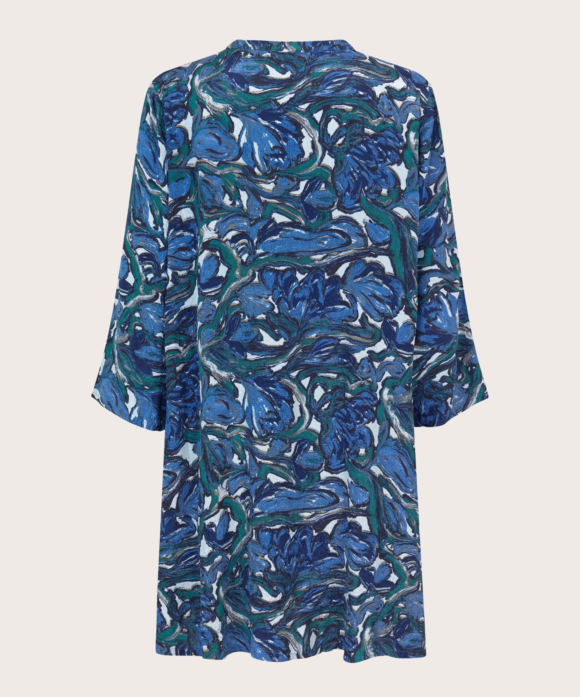 tunique en viscose imprimée à manches 3/4, Blue Fog