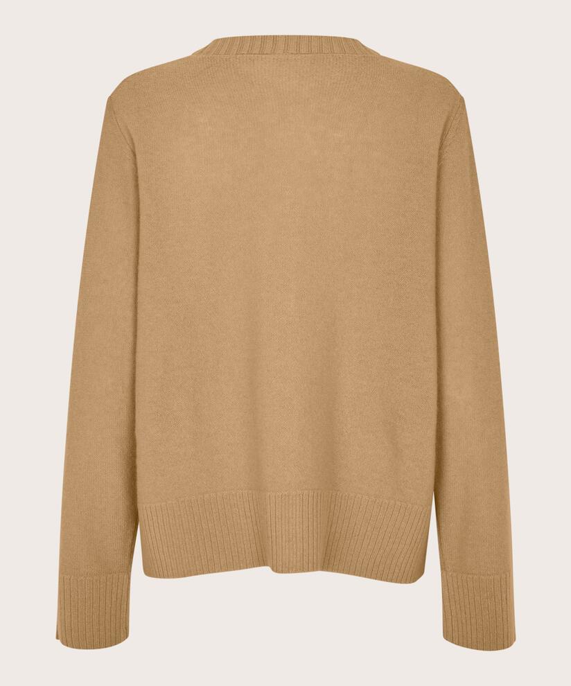 cardigan en laine avec boutons contrastés, Travertine