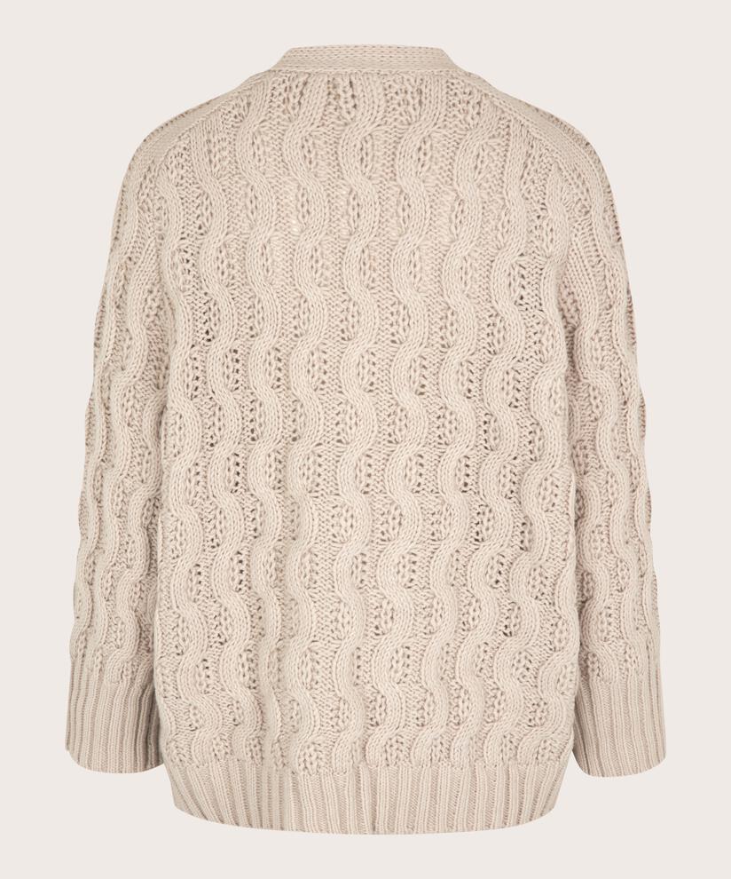 cardigan en maille torsadée, Silver Cloud